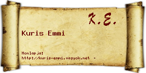 Kuris Emmi névjegykártya